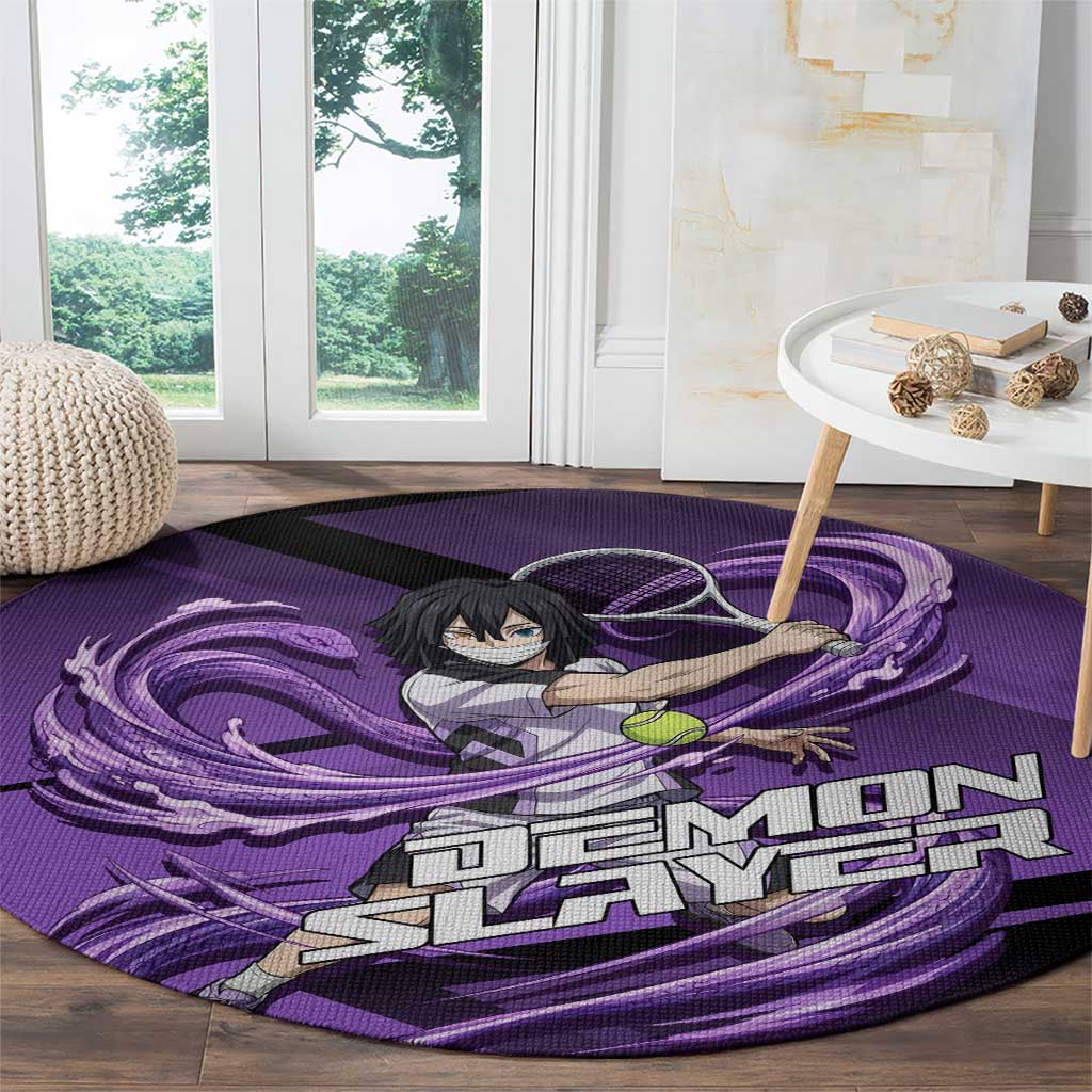 Obanai Iguro Serpent Strike Round Carpet Sporty Anime Mashup Style