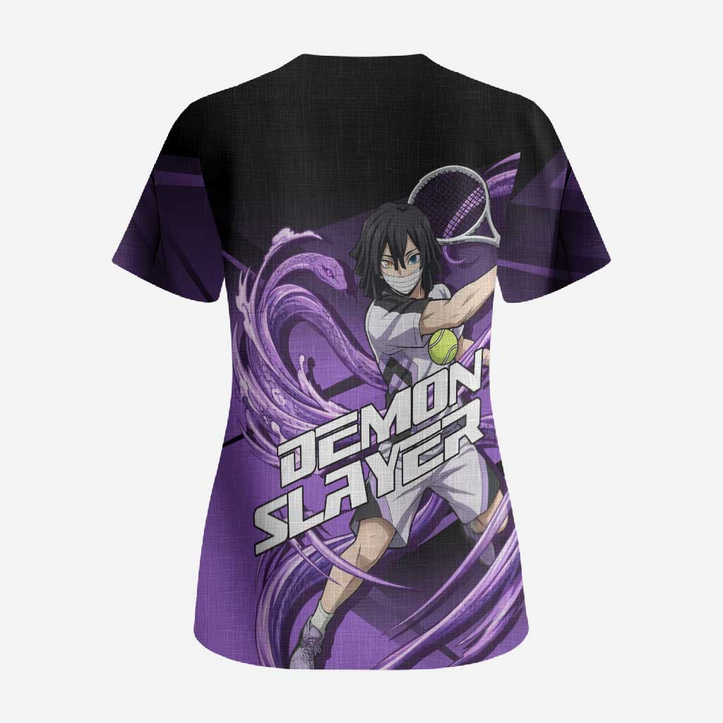 Obanai Iguro Serpent Strike Scrub Top Sporty Anime Mashup Style