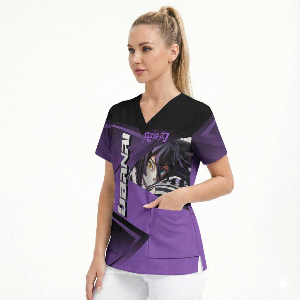 Obanai Iguro Serpent Strike Scrub Top Sporty Anime Mashup Style
