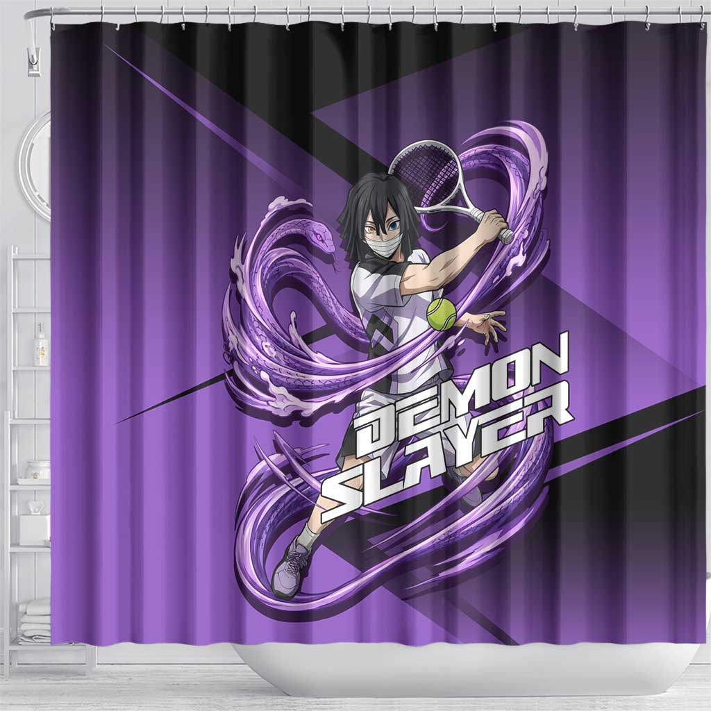 Obanai Iguro Serpent Strike Shower Curtain Sporty Anime Mashup Style