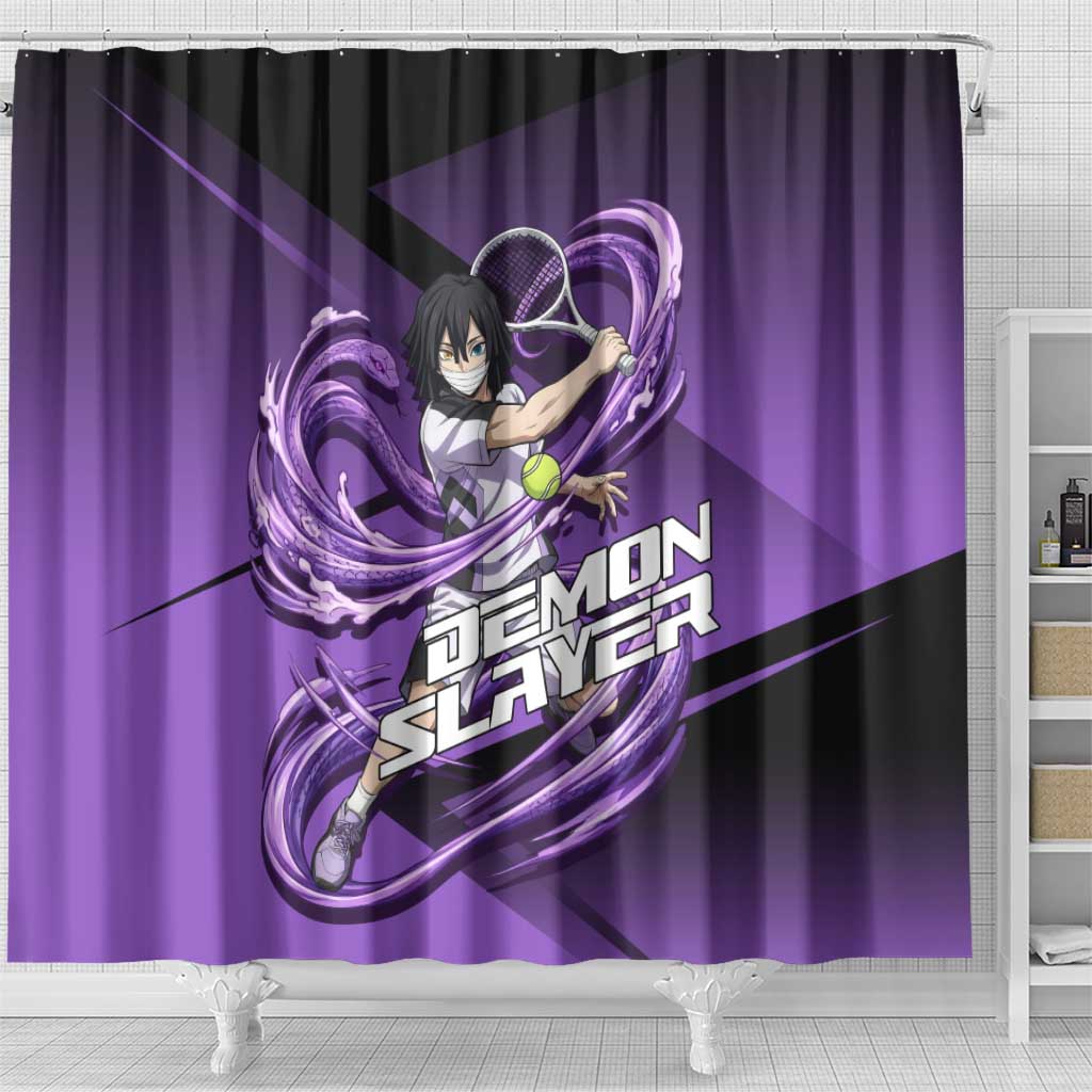 Obanai Iguro Serpent Strike Shower Curtain Sporty Anime Mashup Style