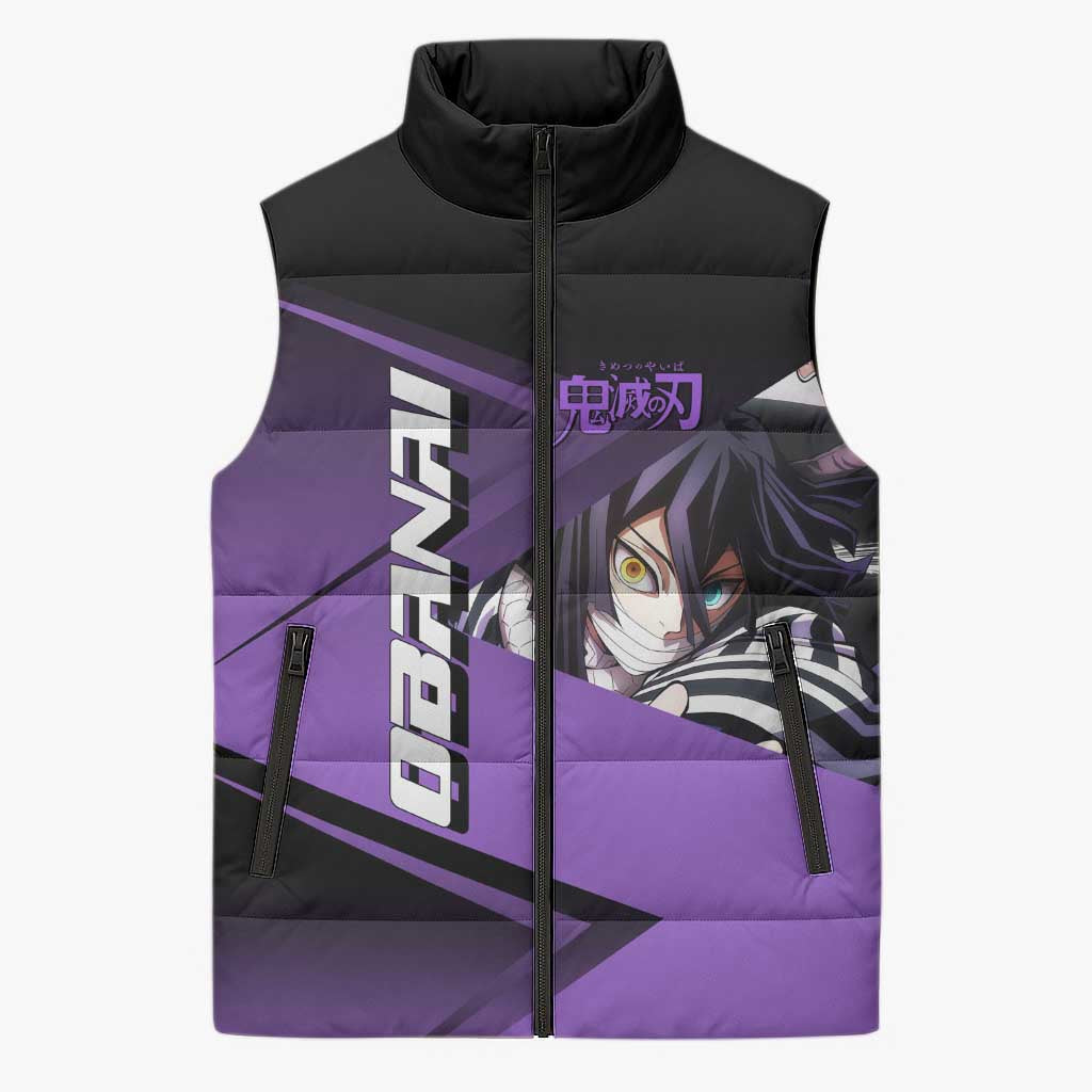 Obanai Iguro Serpent Strike Sleeveless Puffer Jacket Sporty Anime Mashup Style