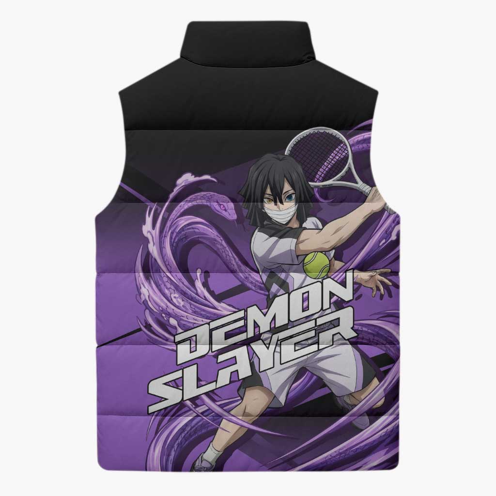 Obanai Iguro Serpent Strike Sleeveless Puffer Jacket Sporty Anime Mashup Style