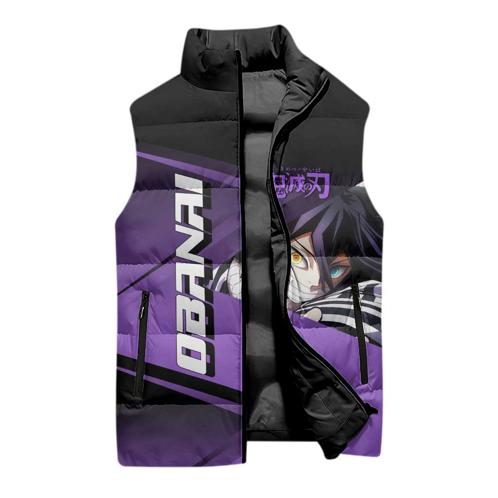 Obanai Iguro Serpent Strike Sleeveless Puffer Jacket Sporty Anime Mashup Style