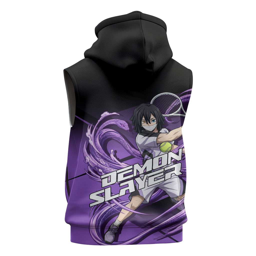 Obanai Iguro Serpent Strike Sleeveless Zip Hoodie Sporty Anime Mashup Style