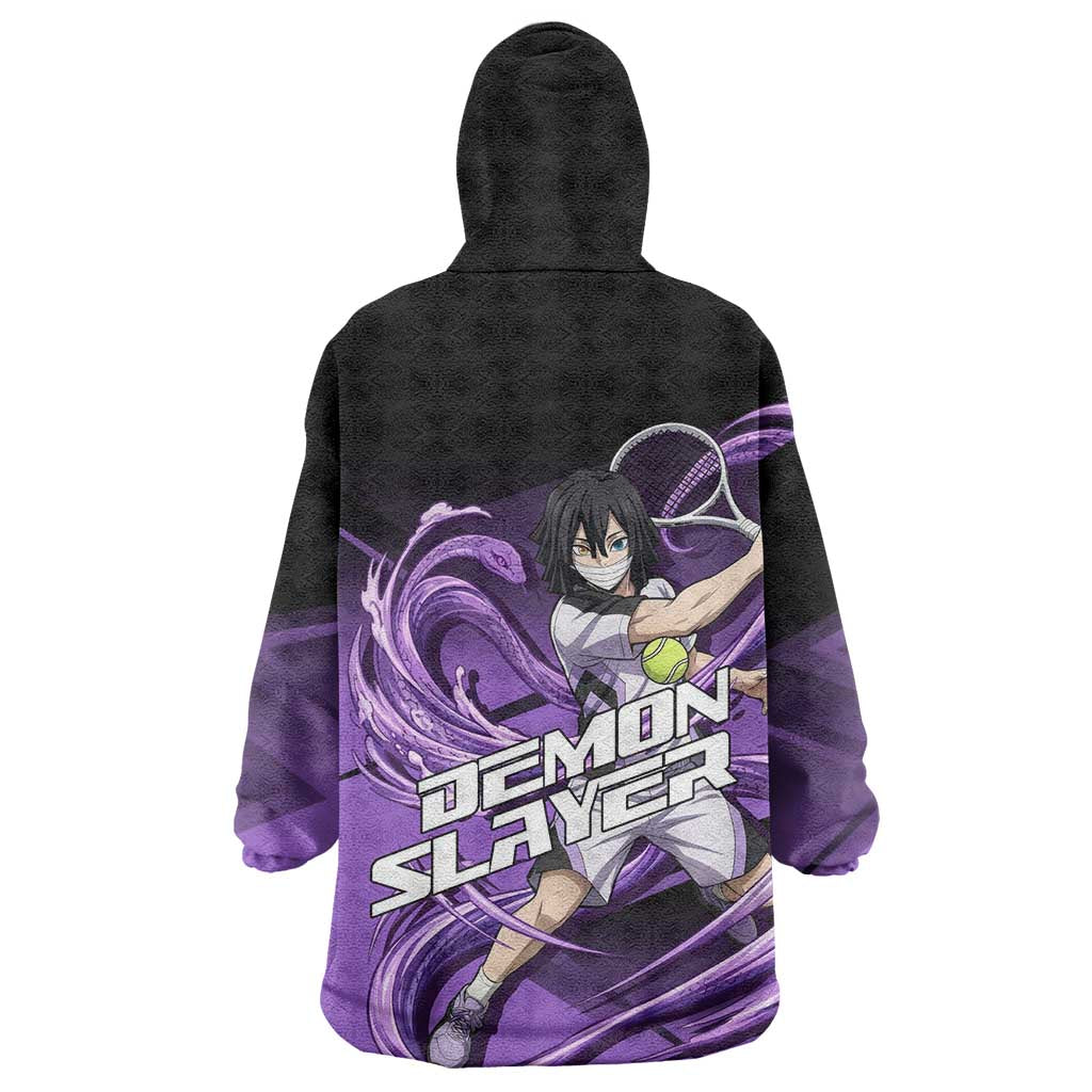 Obanai Iguro Serpent Strike Wearable Blanket Hoodie Sporty Anime Mashup Style