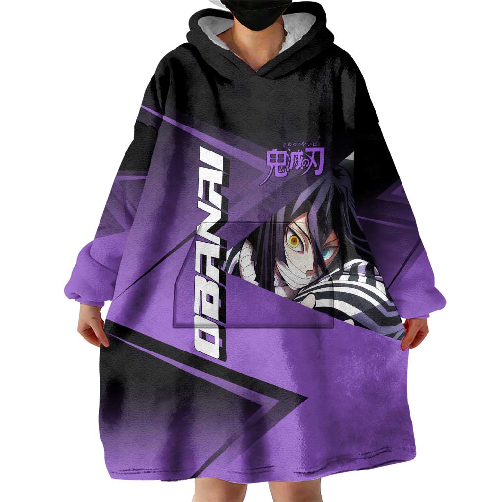 Obanai Iguro Serpent Strike Wearable Blanket Hoodie Sporty Anime Mashup Style