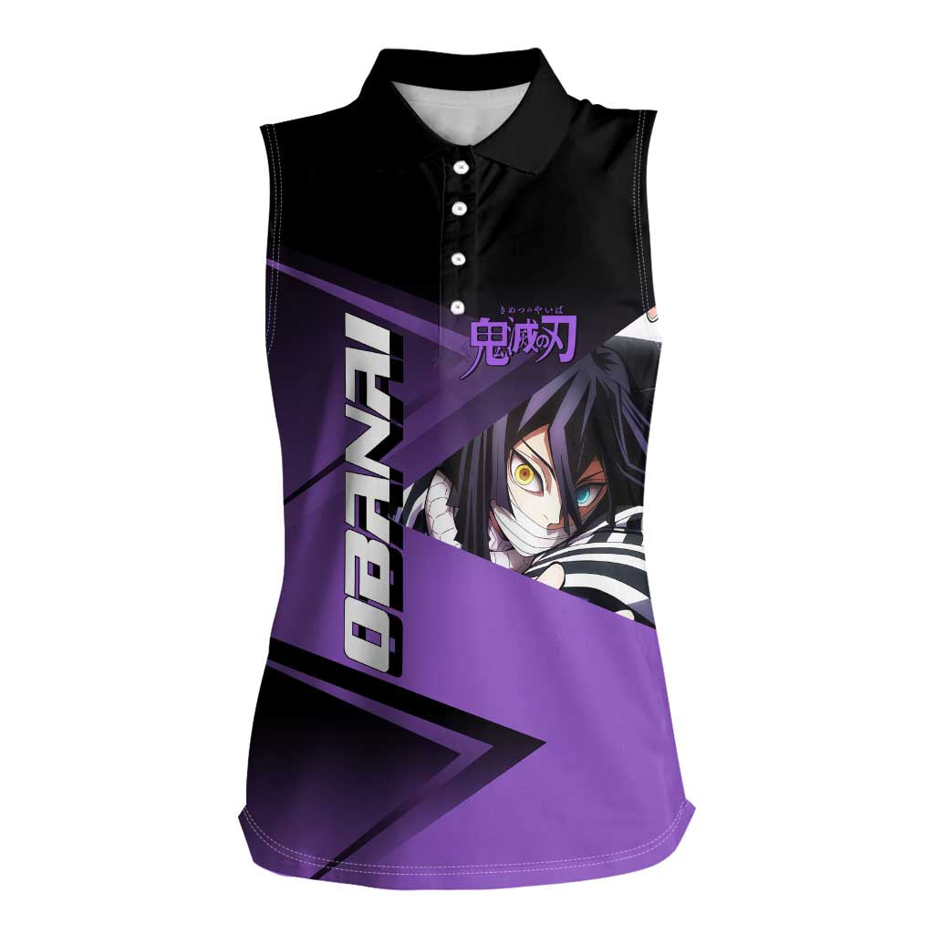 Obanai Iguro Serpent Strike Women Sleeveless Polo Shirt Sporty Anime Mashup Style