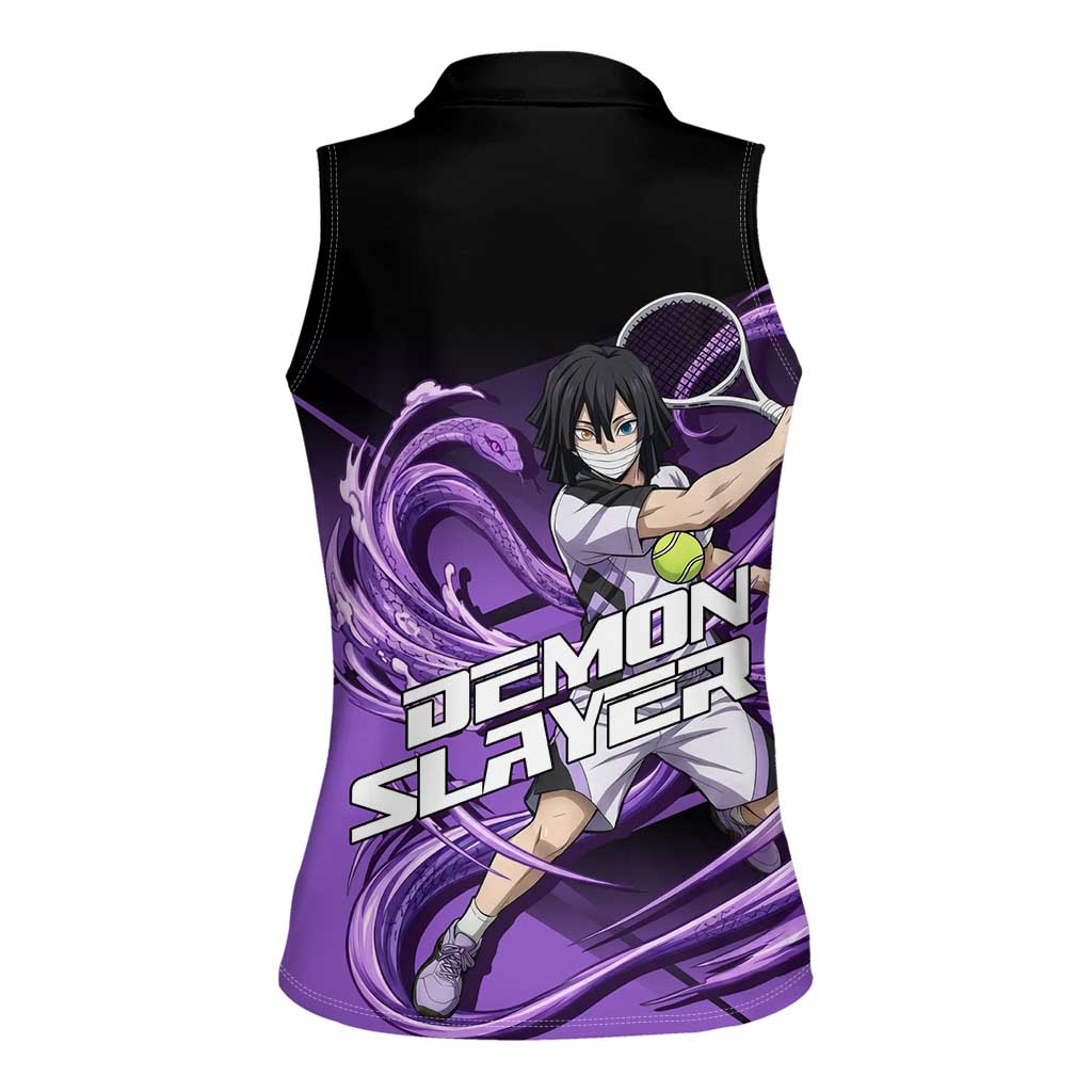 Obanai Iguro Serpent Strike Women Sleeveless Polo Shirt Sporty Anime Mashup Style