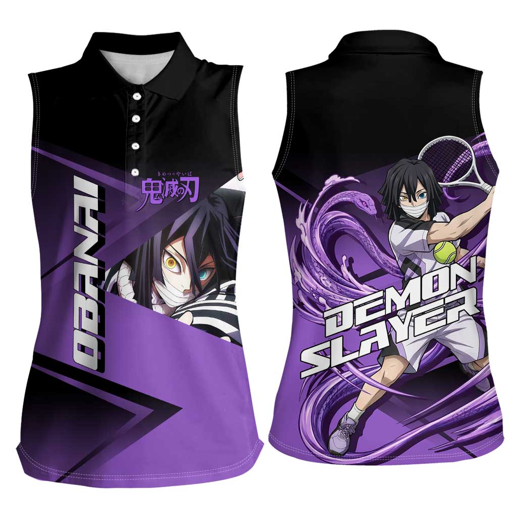Obanai Iguro Serpent Strike Women Sleeveless Polo Shirt Sporty Anime Mashup Style