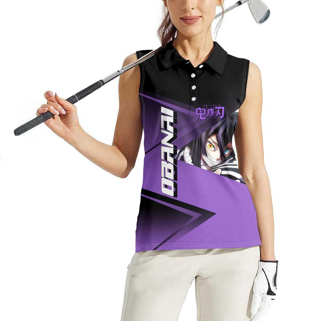 Obanai Iguro Serpent Strike Women Sleeveless Polo Shirt Sporty Anime Mashup Style