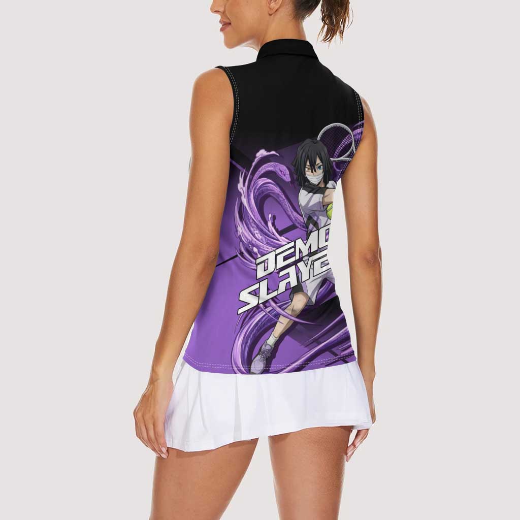 Obanai Iguro Serpent Strike Women Sleeveless Polo Shirt Sporty Anime Mashup Style