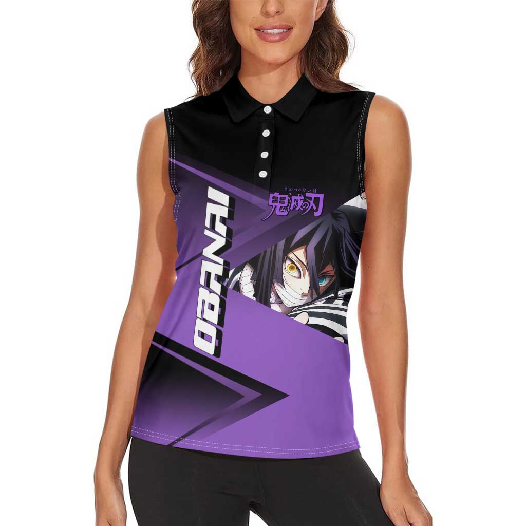 Obanai Iguro Serpent Strike Women Sleeveless Polo Shirt Sporty Anime Mashup Style