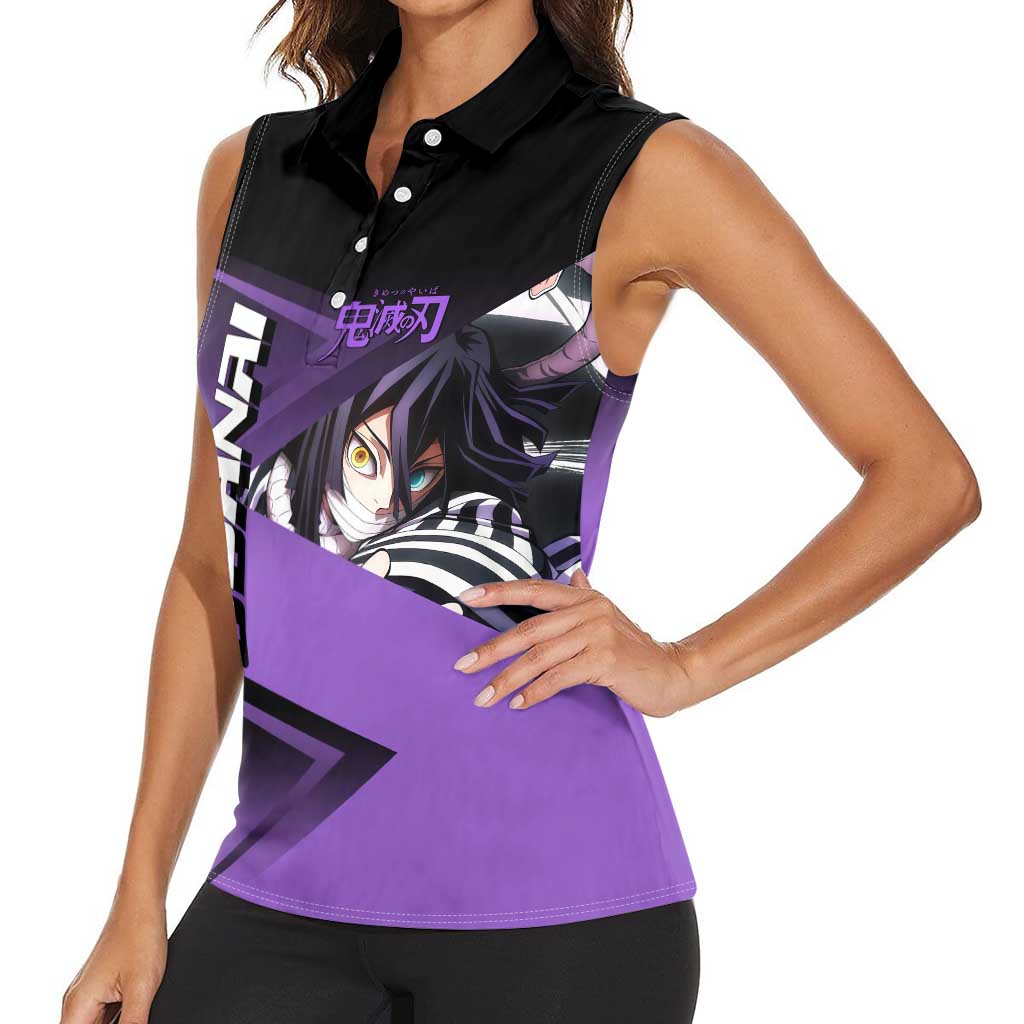 Obanai Iguro Serpent Strike Women Sleeveless Polo Shirt Sporty Anime Mashup Style