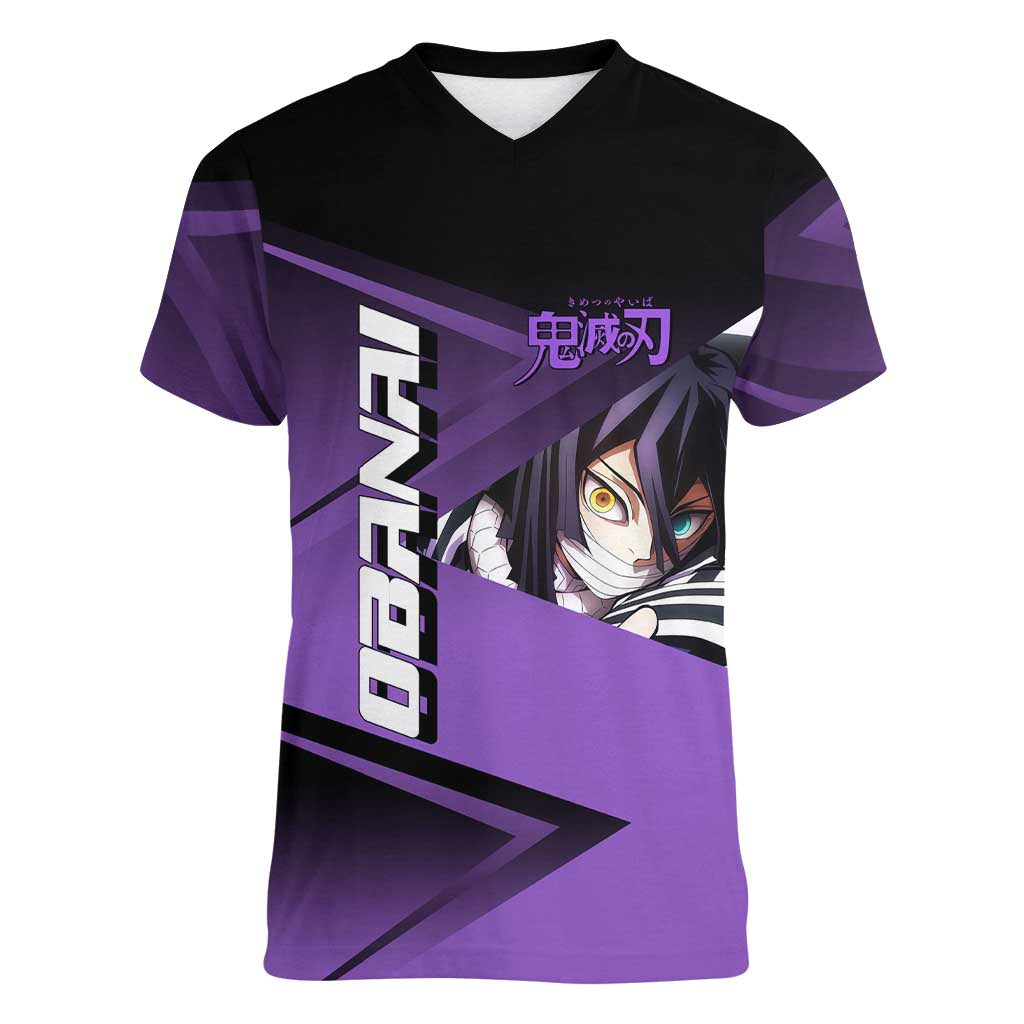 Obanai Iguro Serpent Strike Women V-Neck T-Shirt Sporty Anime Mashup Style