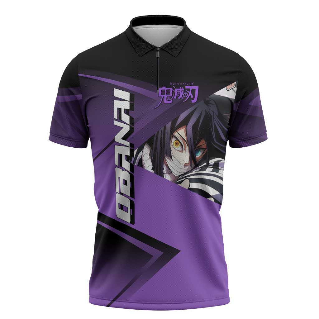 Obanai Iguro Serpent Strike Zipper Polo Shirt Sporty Anime Mashup Style