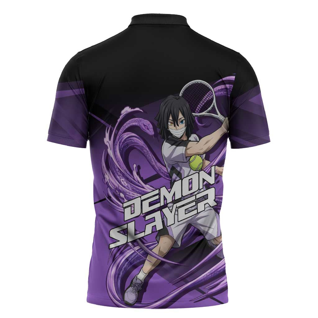 Obanai Iguro Serpent Strike Zipper Polo Shirt Sporty Anime Mashup Style