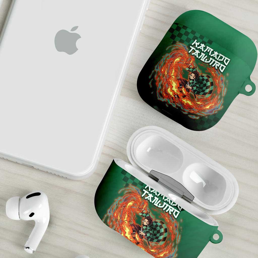 Kamado Tanjiro Demon Slayer AirPods Case Flame Burst Anime Checkered Style