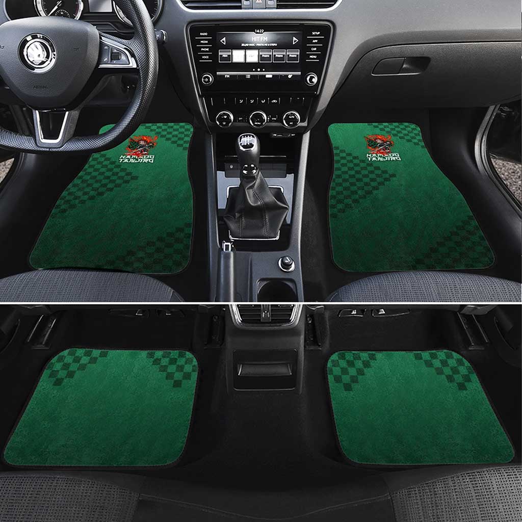 Kamado Tanjiro Demon Slayer Car Mats Flame Burst Anime Checkered Style