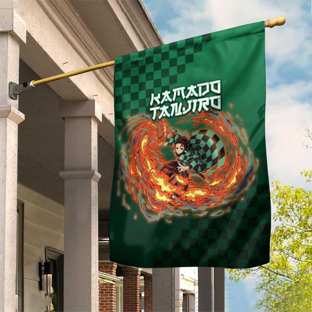 Kamado Tanjiro Demon Slayer Garden Flag Flame Burst Anime Checkered Style
