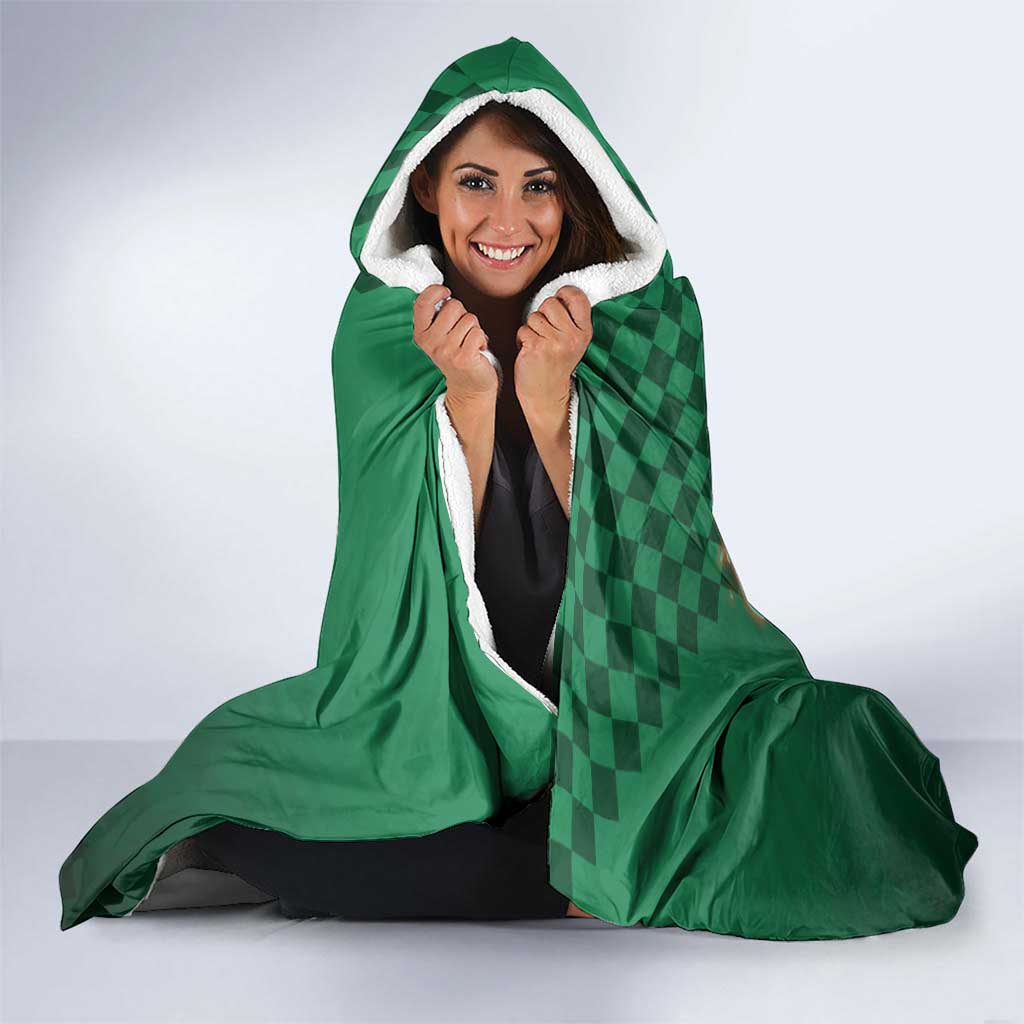 Kamado Tanjiro Demon Slayer Hooded Blanket Flame Burst Anime Checkered Style