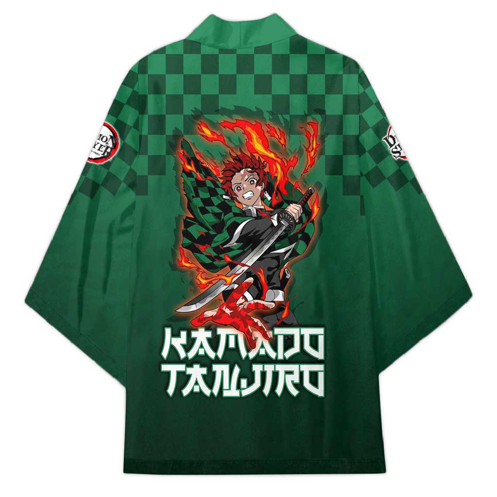 Kamado Tanjiro Demon Slayer Kimono Flame Burst Anime Checkered Style