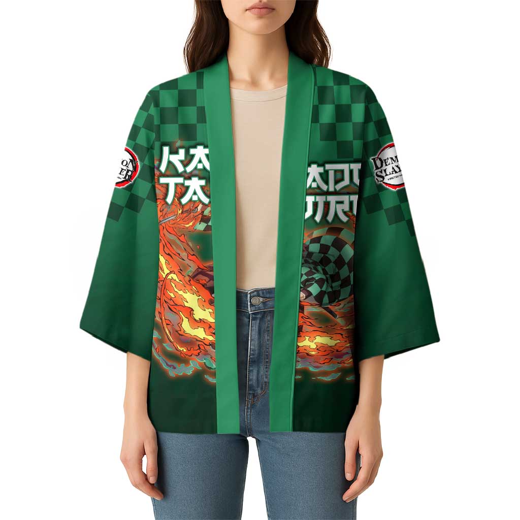 Kamado Tanjiro Demon Slayer Kimono Flame Burst Anime Checkered Style