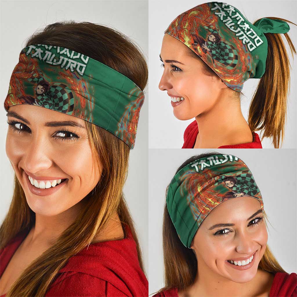 Kamado Tanjiro Demon Slayer Neck Gaiter Flame Burst Anime Checkered Style