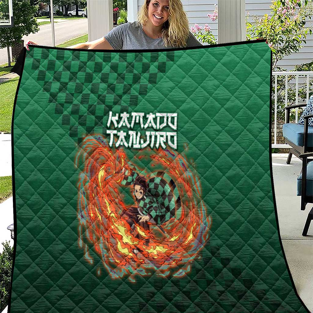 Kamado Tanjiro Demon Slayer Quilt Flame Burst Anime Checkered Style