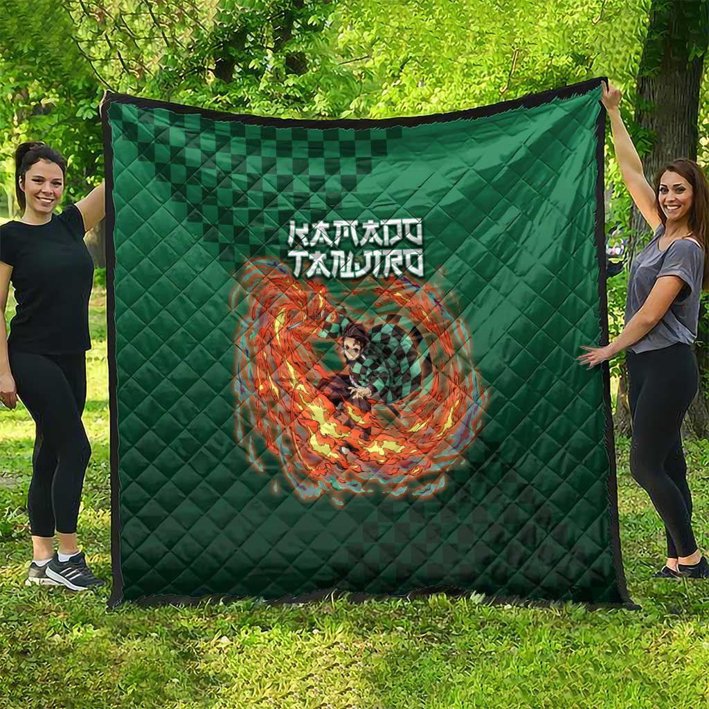 Kamado Tanjiro Demon Slayer Quilt Flame Burst Anime Checkered Style