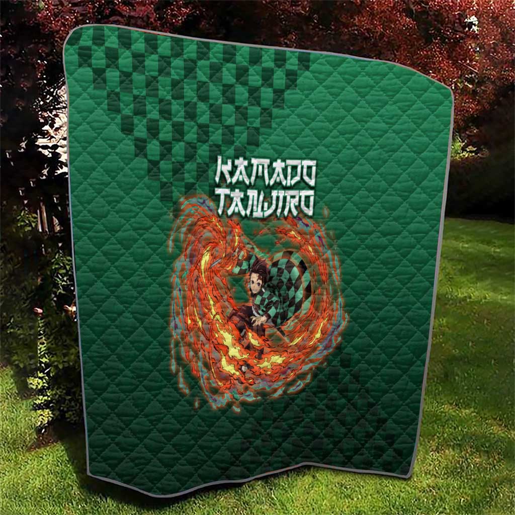Kamado Tanjiro Demon Slayer Quilt Flame Burst Anime Checkered Style