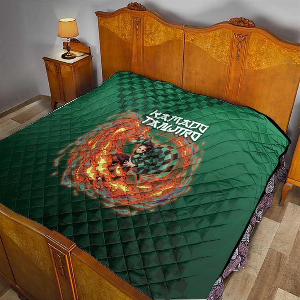 Kamado Tanjiro Demon Slayer Quilt Flame Burst Anime Checkered Style