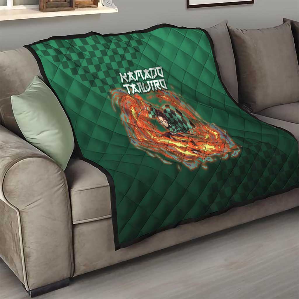 Kamado Tanjiro Demon Slayer Quilt Flame Burst Anime Checkered Style