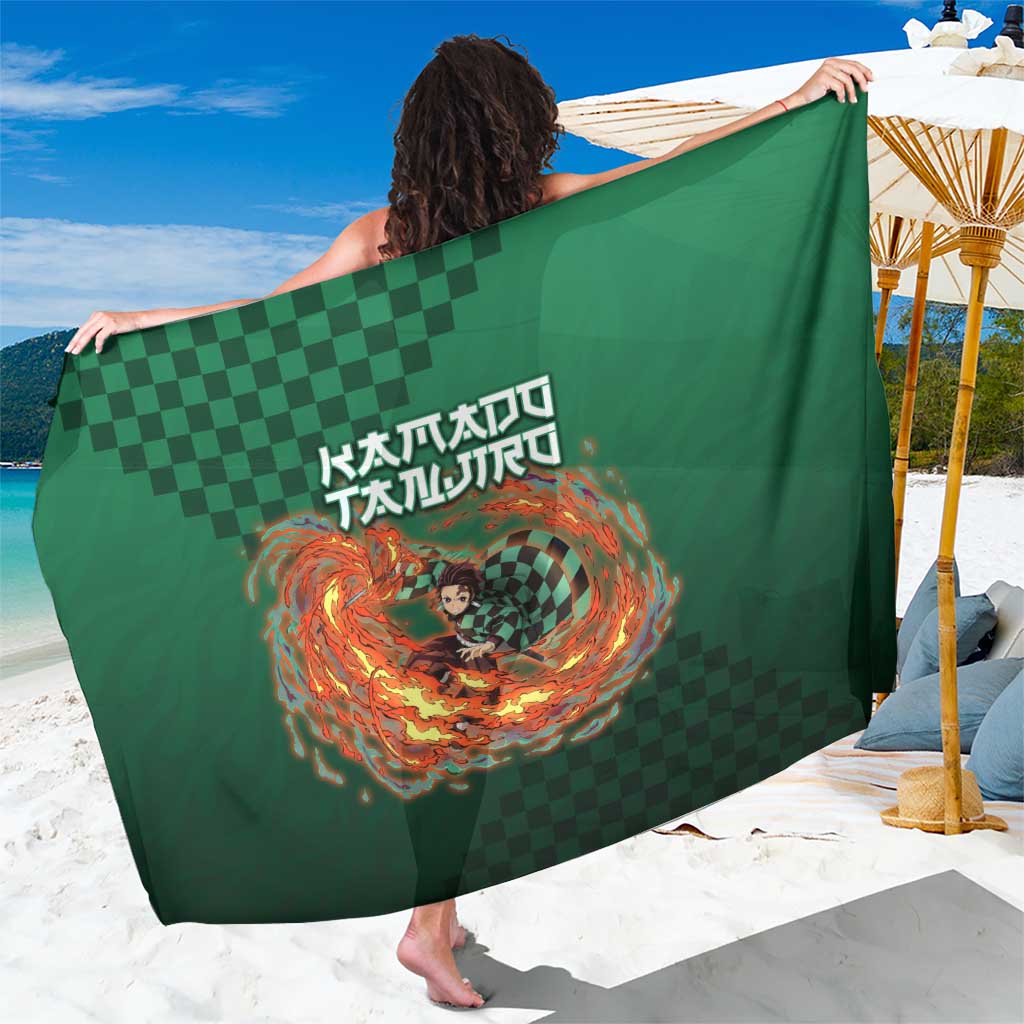 Kamado Tanjiro Demon Slayer Sarong Flame Burst Anime Checkered Style