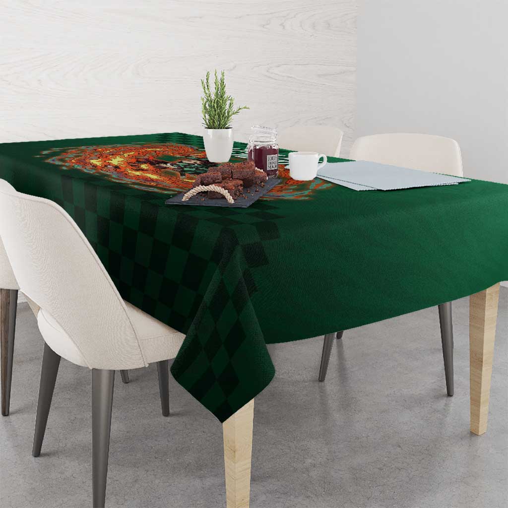 Kamado Tanjiro Demon Slayer Tablecloth Flame Burst Anime Checkered Style