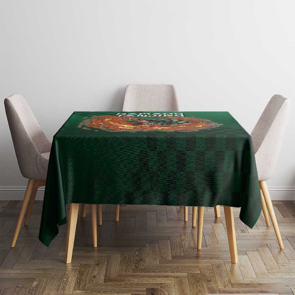 Kamado Tanjiro Demon Slayer Tablecloth Flame Burst Anime Checkered Style