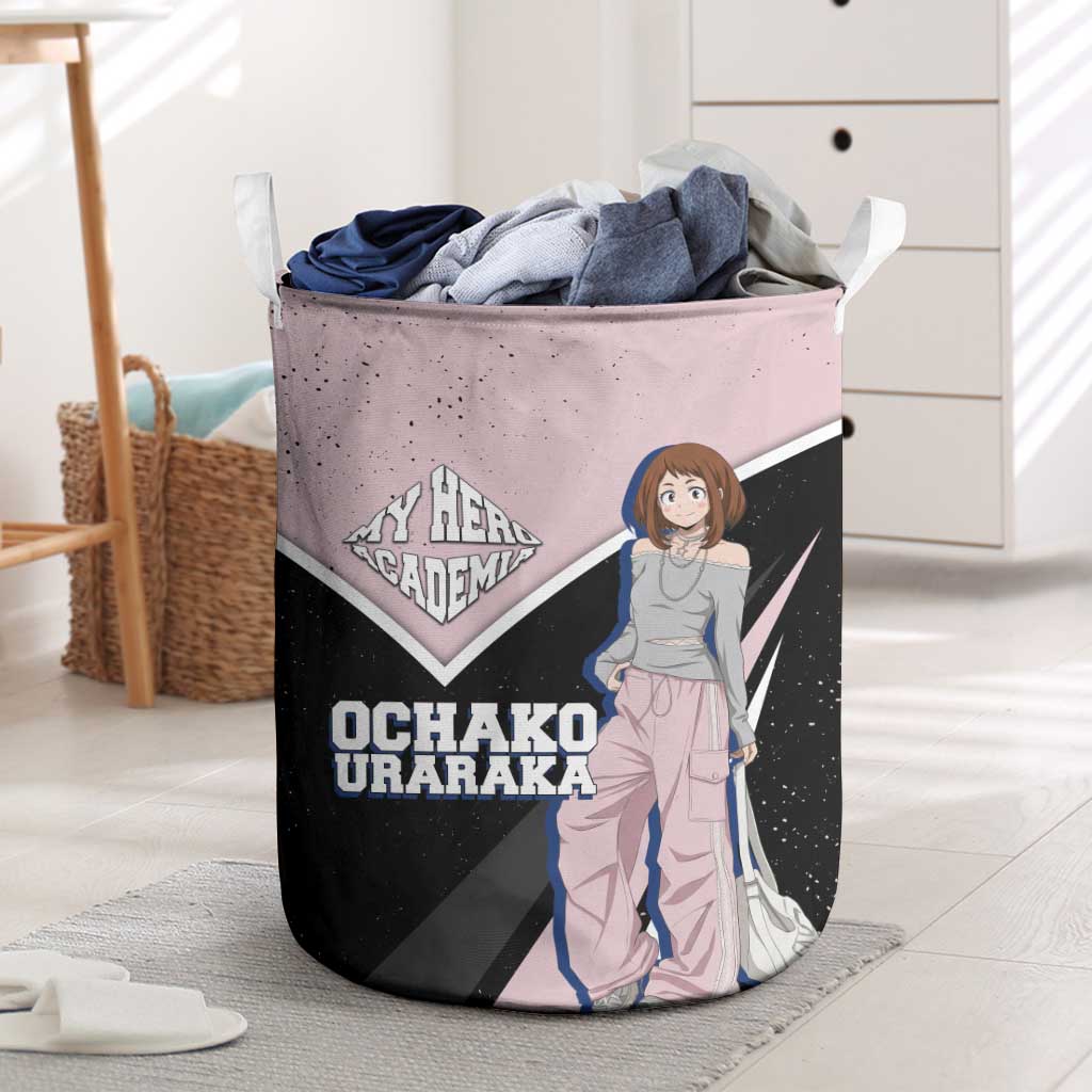 Ochako Uraraka My Hero Academia Laundry Basket Anime Grunge Splatter Graphic Style
