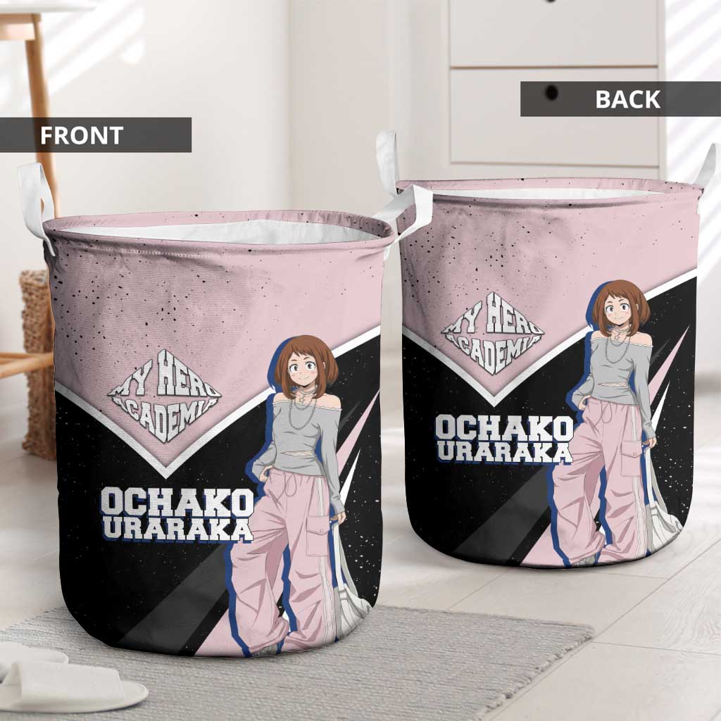 Ochako Uraraka My Hero Academia Laundry Basket Anime Grunge Splatter Graphic Style