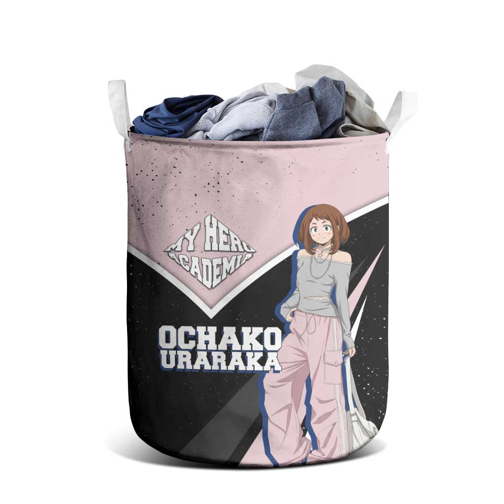 Ochako Uraraka My Hero Academia Laundry Basket Anime Grunge Splatter Graphic Style