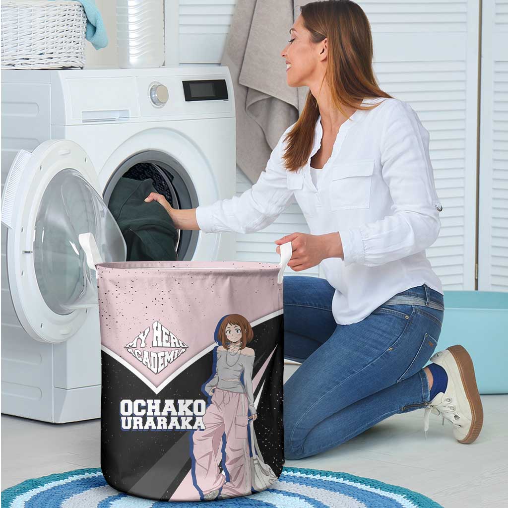 Ochako Uraraka My Hero Academia Laundry Basket Anime Grunge Splatter Graphic Style