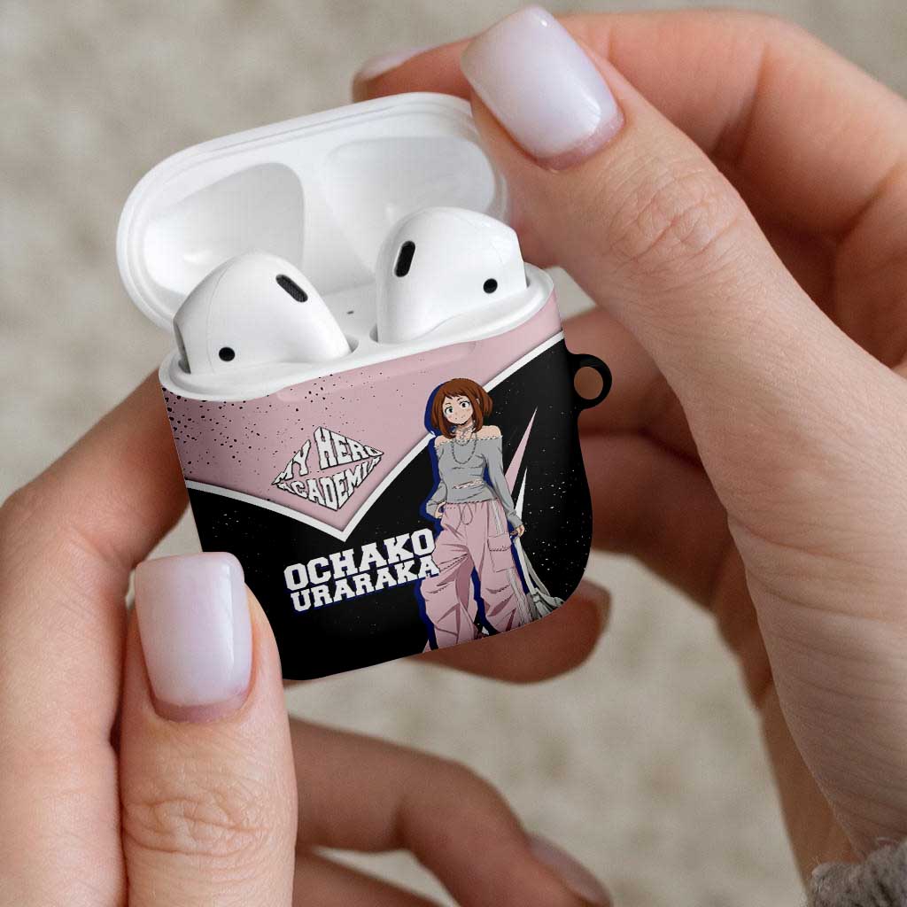 Ochako Uraraka My Hero Academia AirPods Case Anime Grunge Splatter Graphic Style