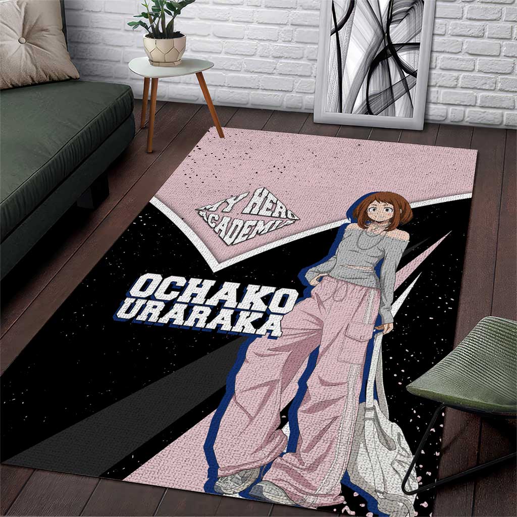 Ochako Uraraka My Hero Academia Area Rug Anime Grunge Splatter Graphic Style
