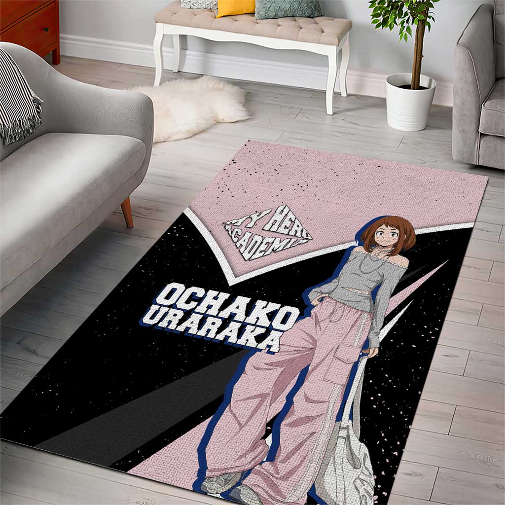 Ochako Uraraka My Hero Academia Area Rug Anime Grunge Splatter Graphic Style