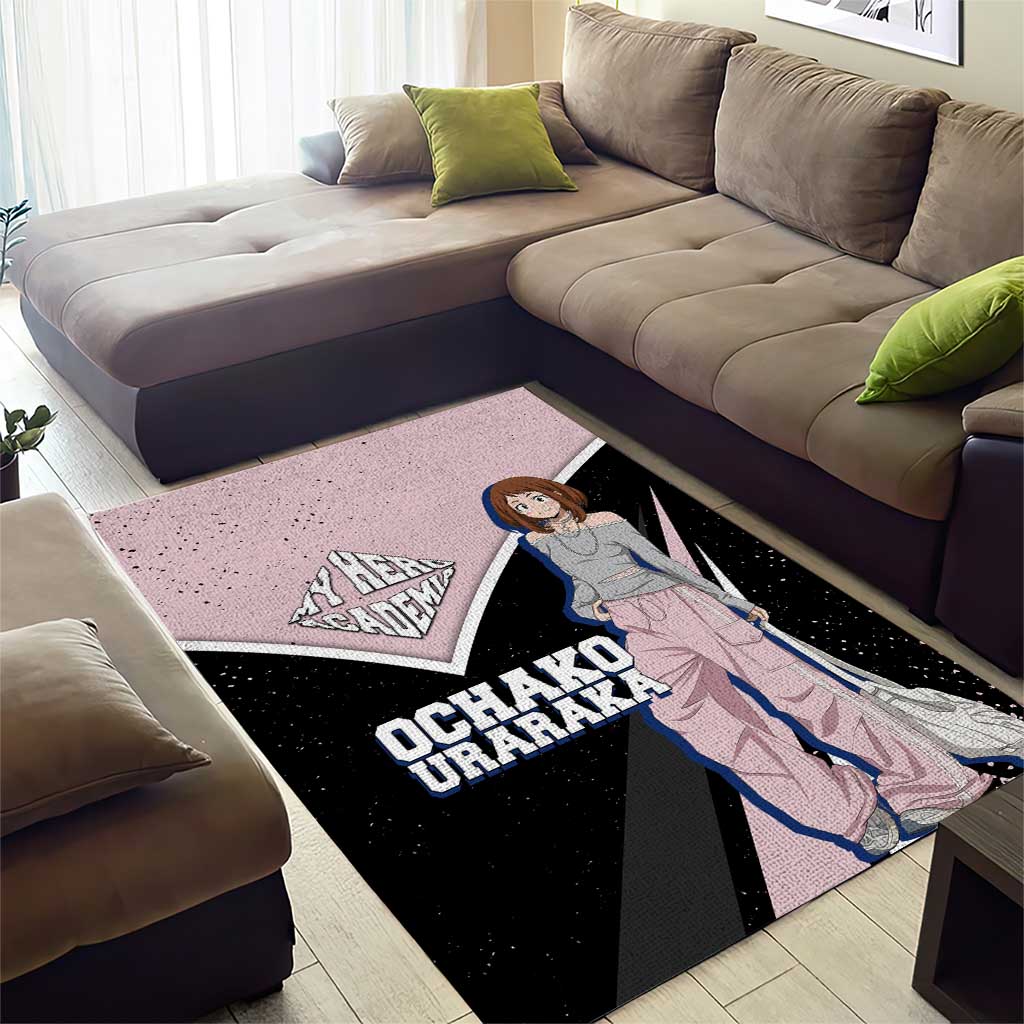 Ochako Uraraka My Hero Academia Area Rug Anime Grunge Splatter Graphic Style