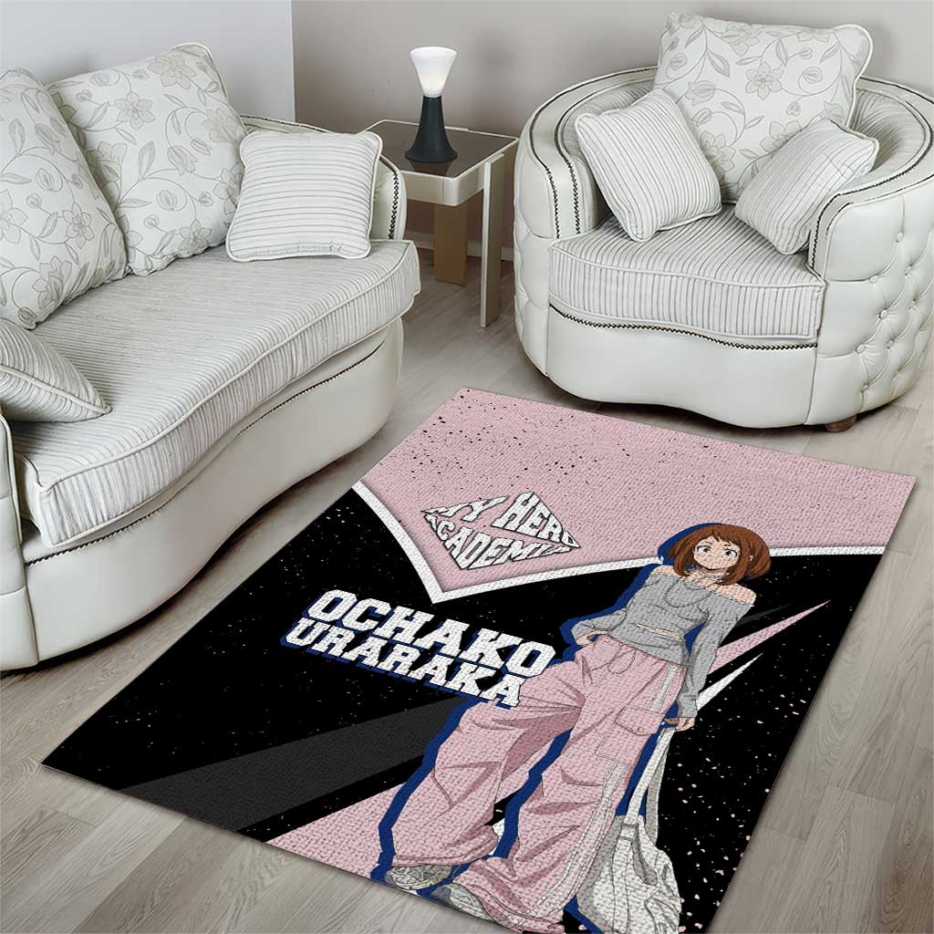 Ochako Uraraka My Hero Academia Area Rug Anime Grunge Splatter Graphic Style
