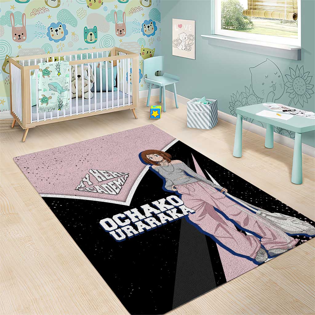 Ochako Uraraka My Hero Academia Area Rug Anime Grunge Splatter Graphic Style