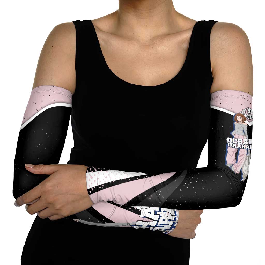 Ochako Uraraka My Hero Academia Arm Sleeves Anime Grunge Splatter Graphic Style