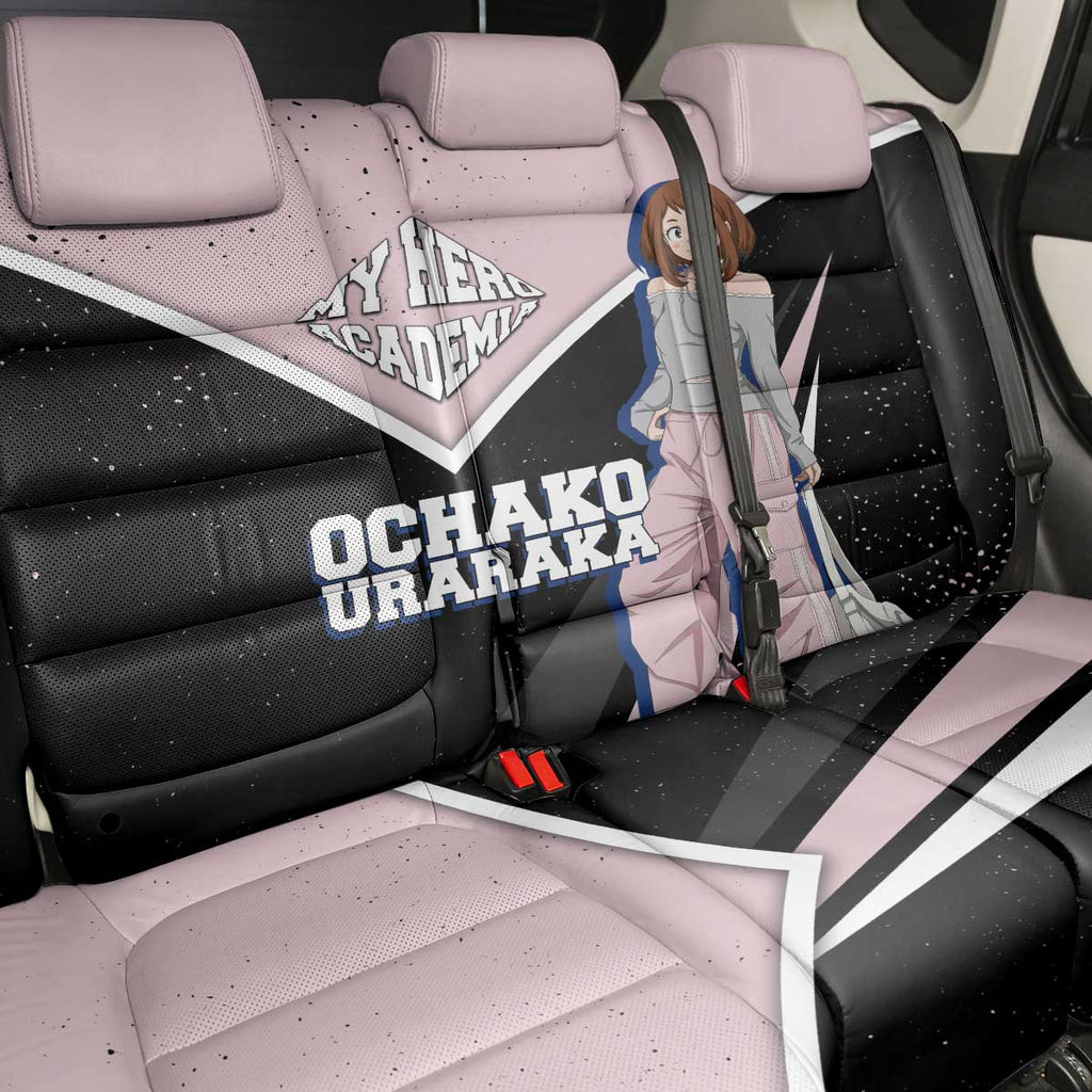 Ochako Uraraka My Hero Academia Back Car Seat Cover Anime Grunge Splatter Graphic Style