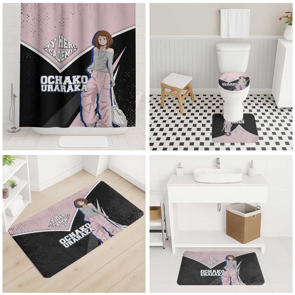 Ochako Uraraka My Hero Academia Bathroom Set Anime Grunge Splatter Graphic Style