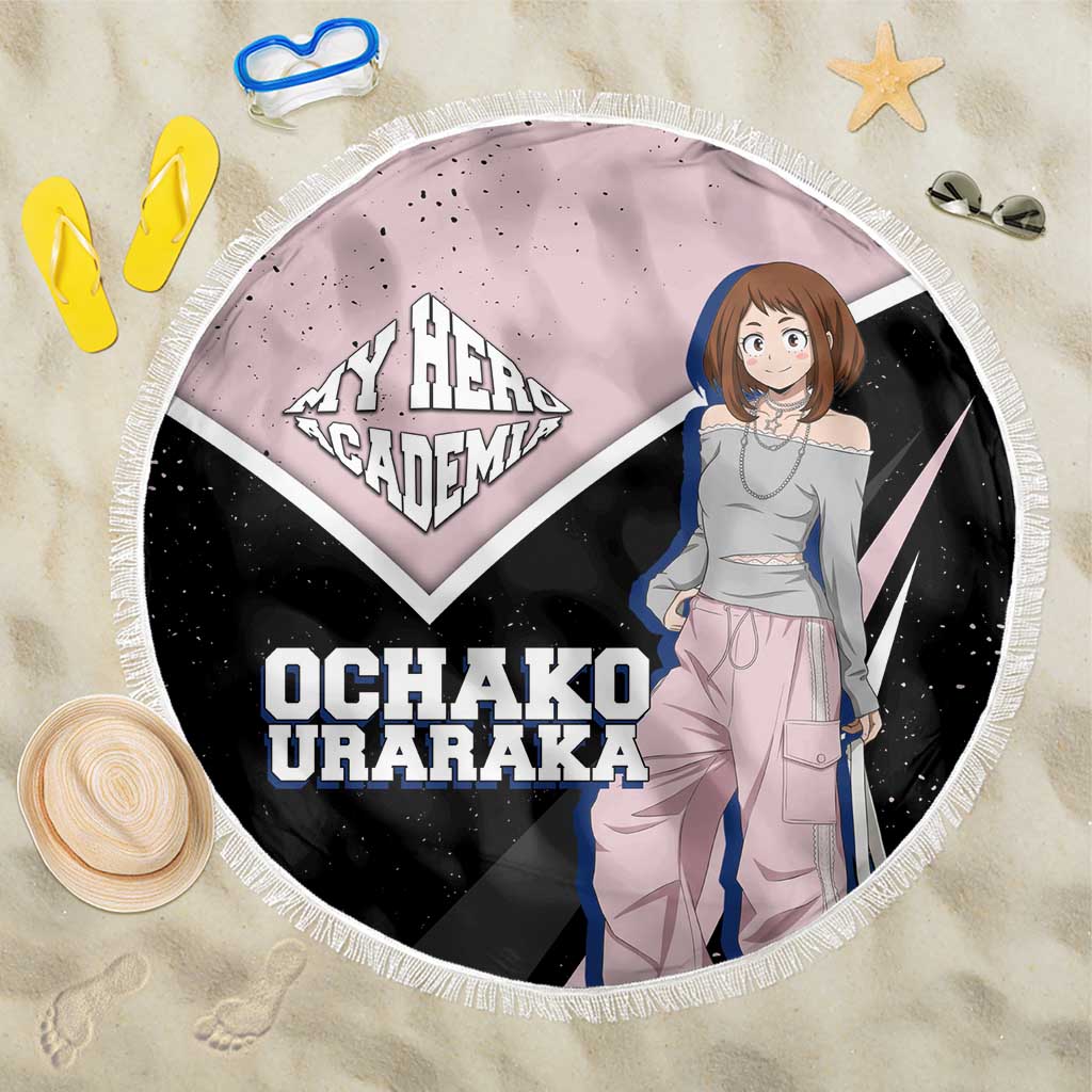Ochako Uraraka My Hero Academia Beach Blanket Anime Grunge Splatter Graphic Style